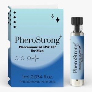 PheroStrong Pheromone Glow Up Men, mostră parfum cu feromoni pentru bărbați, cu note de bergamotă, floare de portocal și mosc, 1 ml, Medica-Group
