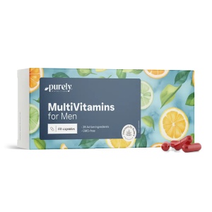 Purely Nutrition MultiVitamins for Men, 28 ingrediente active cu vitamine, minerale și ginseng, susține energia, imunitatea și nivelul normal de testosteron, 60 capsule - Img 2