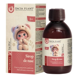 Sirop de Tuse Îngerașul, supliment alimentar destinat susținerii sănătății căilor respiratorii și confortului gâtului la copii, 200 ml, Dacia Plant