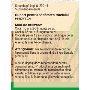 Sirop Pătlagină, R10, 250 ml, Fares - Img 3
