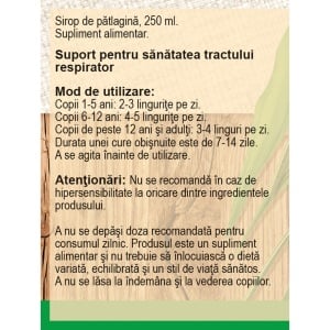 Sirop Pătlagină R10, pentru tuse uscată și productivă și calmarea iritațiilor respiratorii, cu vitamina C, 250 ml, Fares - Img 3