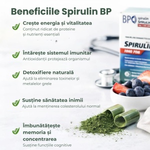 Spirulină, 120 capsule, Balkan Pharmaceuticals - Img 4