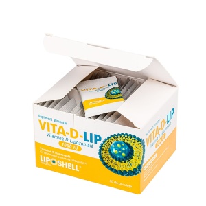 VITA-D-LIP, Vitamina D Lipozomală 1000 IU 30 plicuri, LIPOSHELL - Img 2