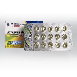 Vitamina D3 + K2, supliment alimentar destinat susținerii sănătății oaselor, dinților, mușchilor și sistemului imunitar, 2000 UI + 50 mcg, 30 capsule, Balkan Pharmaceuticals - Img 3
