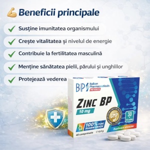 Zinc BP 10 mg, 40 comprimate, Balkan Pharmaceuticals - Img 4