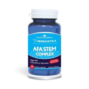 Afa Stem Complex, supliment alimentar destinat susținerii energiei, imunității și funcțiilor cognitive, 30 capsule, Herbagetica