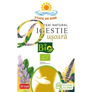 Ceai Bio Digestie Ușoară D160, 20 plicuri, Fares - Img 4