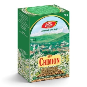 Ceai Chimion fructe D117, ajută la reducerea balonării și gazelor intestinale și susține digestia și confortul abdominal, 50 g, Fares