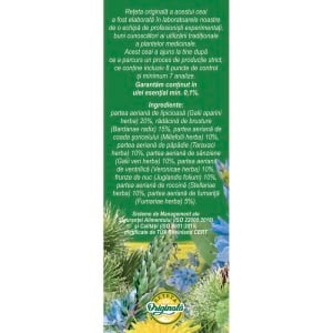 Ceai Curățarea Sângelui P125, susține detoxifierea naturală, contribuie la drenajul organismului și funcționarea normală a ficatului, 50 g, Fares - Img 3