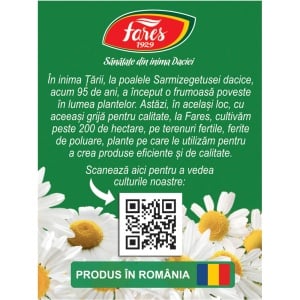 Ceai de Mușețel D74, susține digestia, ajută la calmarea iritațiilor și disconfortului digestiv, 20 plicuri, Fares - Img 4