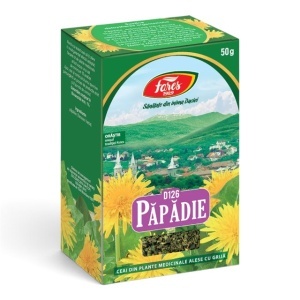 Ceai de Păpădie D126, susține sănătatea ficatului și bilei, contribuie la digestie și detoxifierea naturală, 50 g, Fares