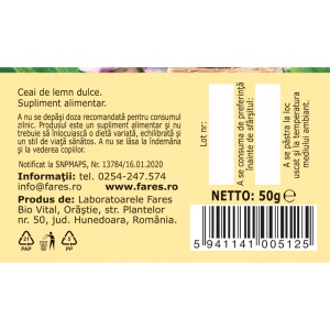 Ceai din rădăcină de Lemn Dulce R 47, 50 g, Fares - Img 5