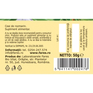 Ceai frunze Rozmarin D132, 50 g, Fares - Img 5