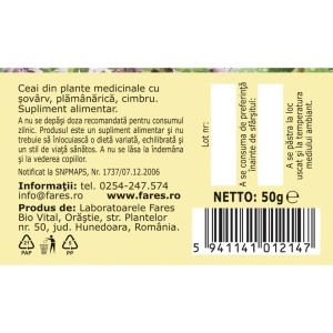 Ceai Hapciu elimină disconfortul respirator R31, 50 g, Fares - Img 5