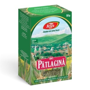 Ceai Pătlagină frunze R41, pentru calmarea gâtului iritat și susținerea sănătății căilor respiratorii, 50 g, Fares