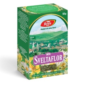 Ceai Sveltaflor M98, ajută la menținerea greutății normale, susține tranzitul intestinal și eliminarea naturală, 50 g, Fares