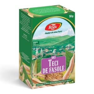 Ceai Teci de Fasole U93, susține funcționarea normală a rinichilor și căilor urinare, contribuie la eliminarea apei din organism, 50 g, Fares
