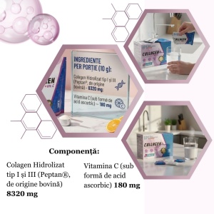 Collagen + Vit. C, 300g, 30 plicuri, Balkan Pharmaceuticals - Img 3