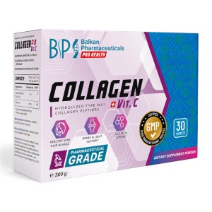 Collagen + Vit. C, 300g, 30 plicuri, Balkan Pharmaceuticals