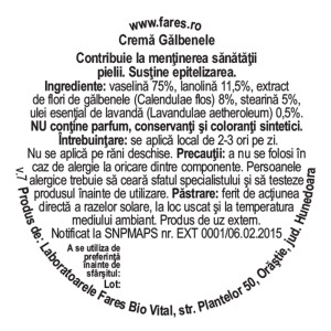 Cremă de Gălbenele, P116, 20 g, Fares - Img 2
