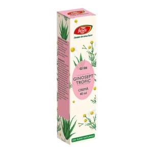 Cremă vaginală Ginosept Trofic G106, pentru uscăciune vaginală, hidratare și confort intim, fără hormoni de sinteză, 40 ml, Fares