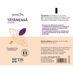 DermoTis Tătăneasă, 50 ml, Tis Farmaceutic - Img 2
