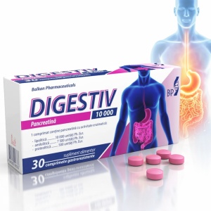 Digestiv, Pancreatină 10000, 30 comp., Balkan Pharmaceuticals - Img 2