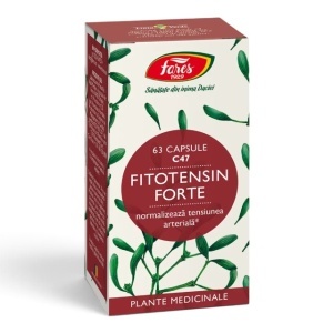 Fitotensin Forte C47, capsule care ajută la menținerea tensiunii arteriale în limite normale și susțin sănătatea inimii, 63 capsule, Fares