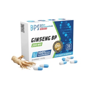 Ginseng BP, supliment alimentar destinat susținerii energiei, vitalității și rezistenței organismului, cu extract de Panax Ginseng, 200 mg, 30 capsule, Balkan Pharmaceuticals - Img 2