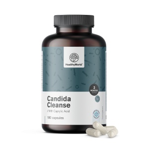 HealthyWorld, Candida Cleanse - supliment alimentar pentru susținerea echilibrului florei intestinale și digestive, 180 capsule - Img 2