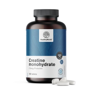 HealthyWorld, Creatine Monohydrate - creatină monohidrat, 180 tablete - Img 2