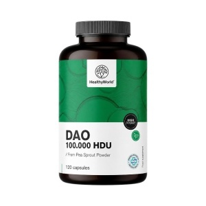 HealthyWorld, DAO 100.000 HDU - diaminoxidază, supliment alimentar pentru susținerea confortului digestiv, 120 capsule