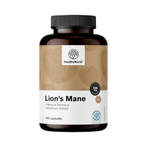 HealthyWorld, Lion's Mane - ciupercă coama leului, 180 capsule
