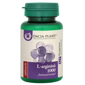 L-Arginină Experți în Extracte, 1000 mg, 60 comprimate, Dacia plant