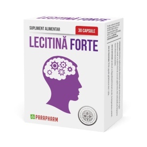 Lecitină Forte, cu lecitină naturală pură, susține memoria și activitatea intelectuală, ajută la reducerea oboselii psihice, 30 capsule, Parapharm