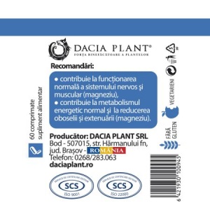 Magneziu Organic, 60 comprimate, Dacia plant - Img 4