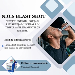 N.O.S Blast Shot cu L-Arginină, L-Citrulină și Beta-Alanină, 25 ml, Balkan Pharmaceuticals - Img 4