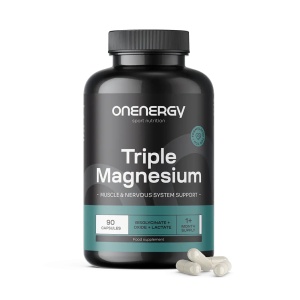 OnEnergy, Triple Magnesium - complex cu trei forme de magneziu: bisglicinat de magneziu, oxid de magneziu și lactat de magneziu, 90 capsule - Img 2