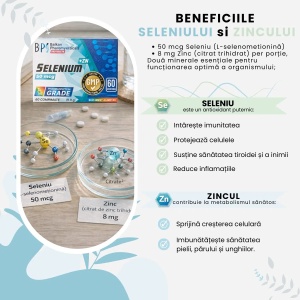 Seleniu + Zinc 50 mcg, 60 comprimate, Balkan Pharmaceuticals - Img 3