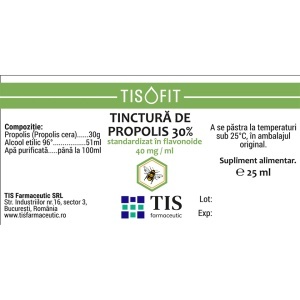 Tisofit Tinctură de Propolis 30%, 25 ml, Tis Farmaceutic - Img 2