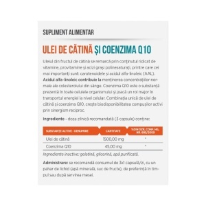 Ulei de Cătină cu Coenzima Q10, susține funcționarea inimii, energia și vitalitatea organismului, 30 capsule, Parapharm - Img 2