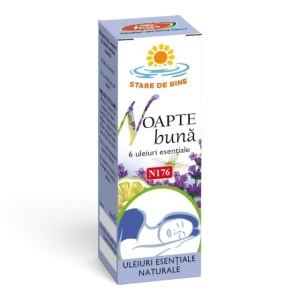 Ulei roll-on Noapte Bună N176, pentru relaxare înainte de culcare și un somn odihnitor, cu lavandă și bergamotă, 10 ml, Fares