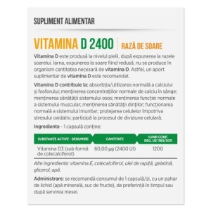 Vitamina D 2400, 30 capsule, Parapharm - Img 2