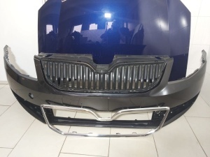 Pachet Bara+Ornament Crom Skoda Octavia 3/III 2013-2017 (Negru) - Disponibil în rate - Img 1