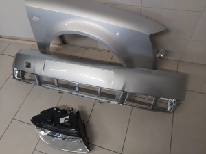Pachet Bara+Far+Aripa Fata Dreapta Audi A4 B6 An 2000-2004 LY7W-Gri - Disponibil în rate - Img 2
