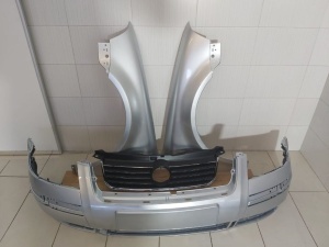 Pachet Bara+Aripa+Grila Radiator Fata VW Passat B5.5 00-04 (LA7W-Gri) - Disponibil în rate - Img 1