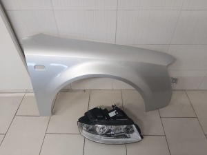 Pachet Far+Aripa Fata Dreapta Audi A4 B6 An 2000-2004 (LY7W (Gri)) - Disponibil în rate - Img 1