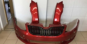 Bara+Aripa Fata Dreapta & Stanga Skoda Octavia 3 III 13-17 (F3K Rosu) - Disponibil în rate