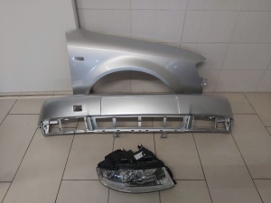 Pachet Bara+Far+Aripa Fata Dreapta Audi A4 B6 An 2000-2004 LY7W-Gri - Disponibil în rate - Img 1
