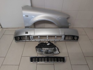 Pachet Bara+Grila+Far+Aripa Fata Dreapta Audi A4 B6 An 00-04 LY7W-Gri - Disponibil în rate - Img 1